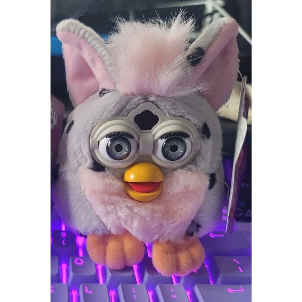 Furby Buddies More Light Plush Gray Pink Tiger Electronics Vintage 1999 NWT - Picture 3 of 5